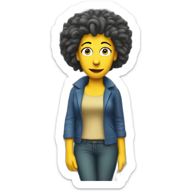 I want to create a custom emoji of Marge Simpson Dreadlocks hair, very realistic, 32k resolution sticker