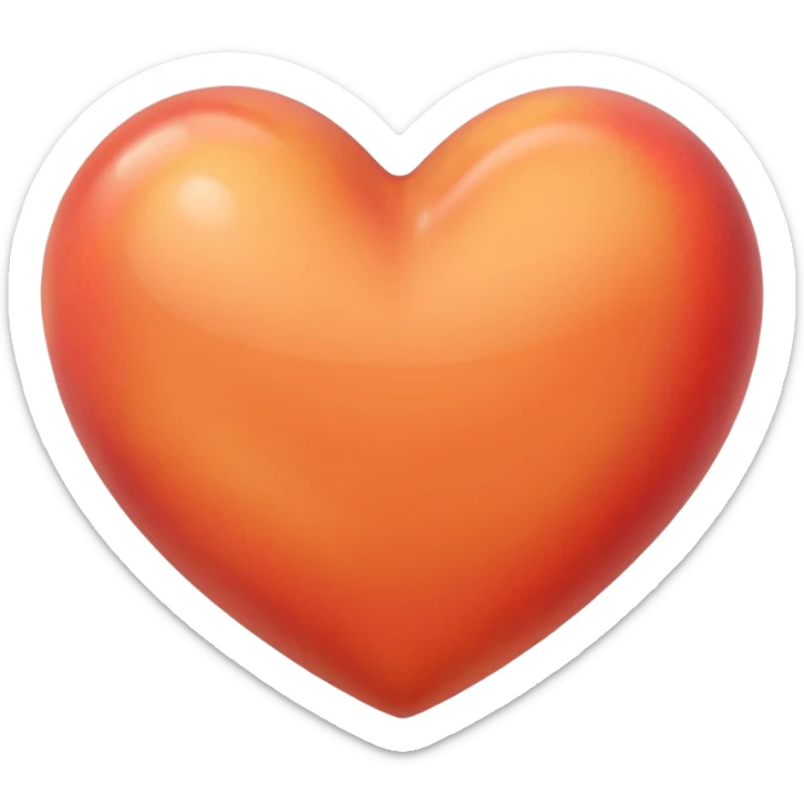 make an image of a peach colored heart emoji  that looks like an iPhone emoji. sticker