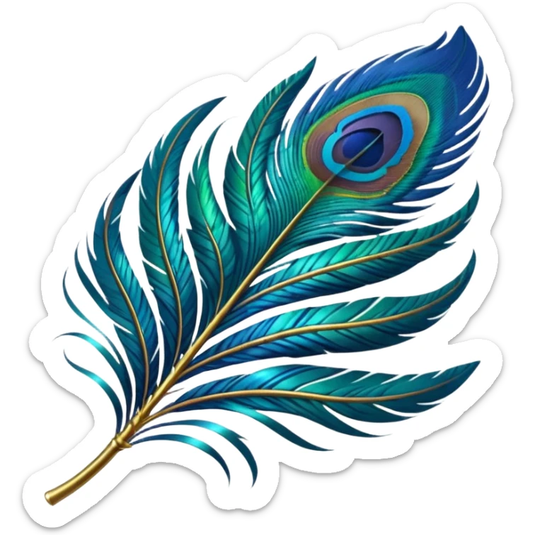 peacock feather sticker