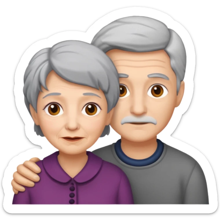 lo mismo que estas haciendo solo coloca alado de la abuela un hombre joven  sticker