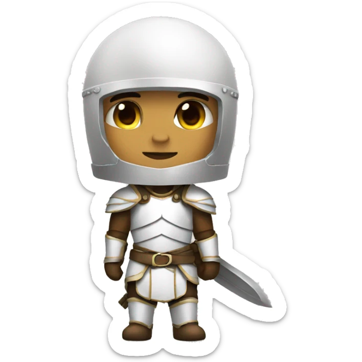 warrior in white armor sticker
