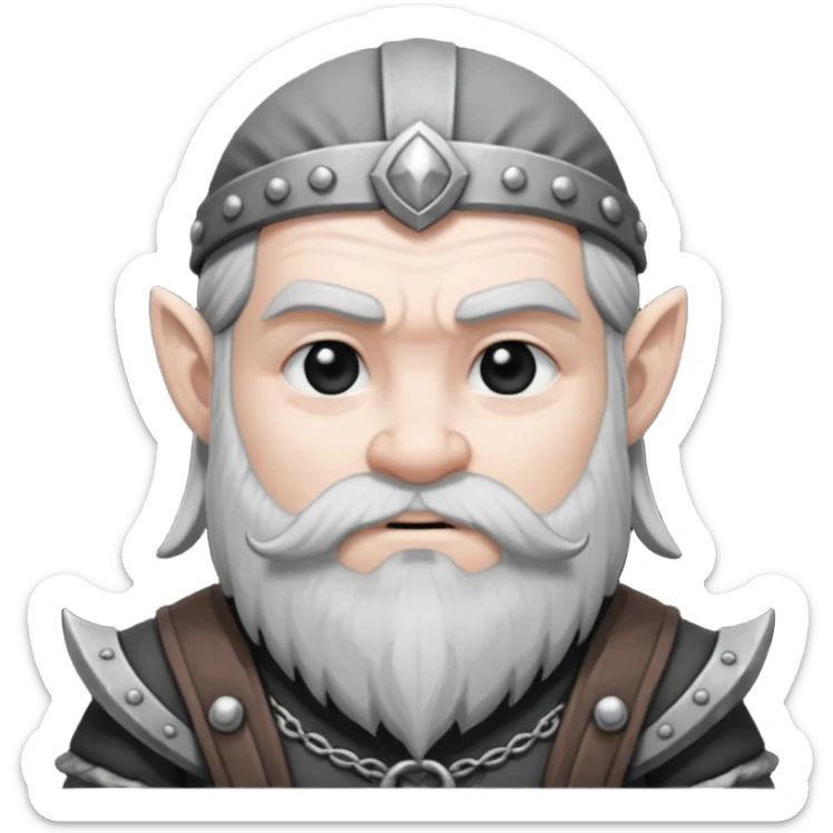 Enano dnd estilo (dibujo antiguo blanco y negro) (ESTILO DARK ANIME Y QUE SE NOTE QUE ES UN ENANO) sticker