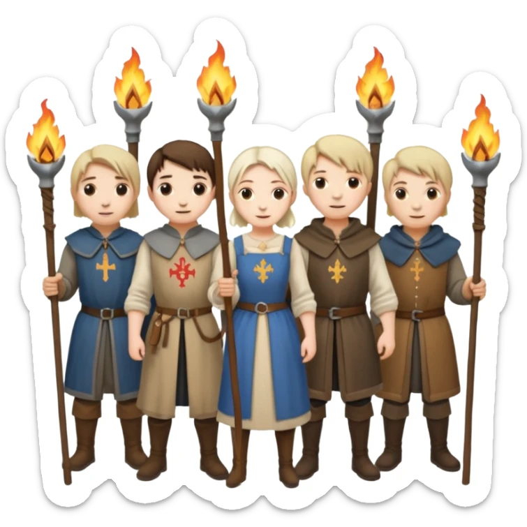 les villagois qui ont certains ont des fourches d'autres des torches sapé en moyen age sticker