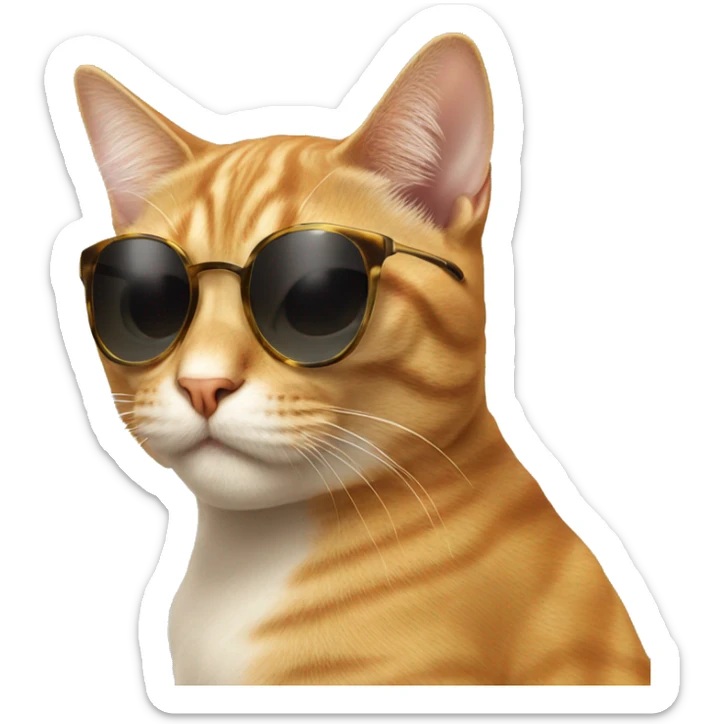 Cat with sunglasses sticker
