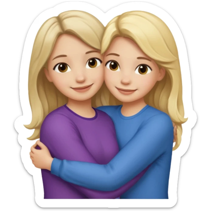 Make me and my friend hug (blonde girl and brunette girl) sticker