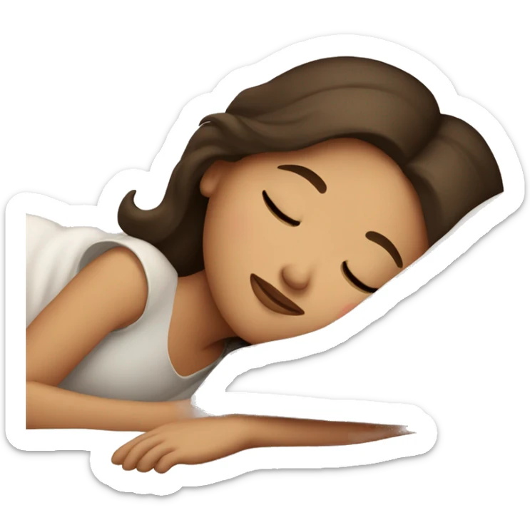 Brunette girl sleeping sticker