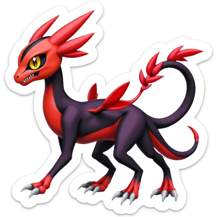 Colorful Cool Badass  Meloetta-Venom-Guilmon-Darkrai-Pokémon-Fakémon-fusion-hybrid-creature sticker