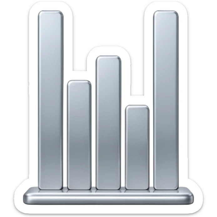 📶 A series of vertical bars in ascending height, representing cell signal strength.” sticker