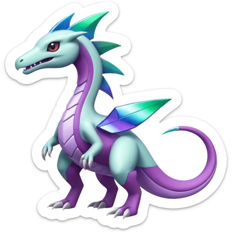 Shiny Green and Purple Salazzle-Palkia-Silvally-Dialga-fusion sticker