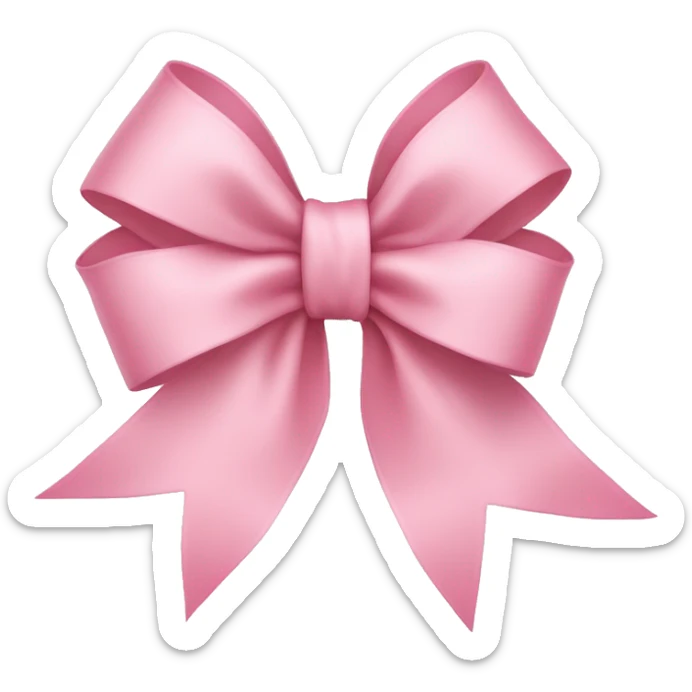 light pink ribbon bow sticker