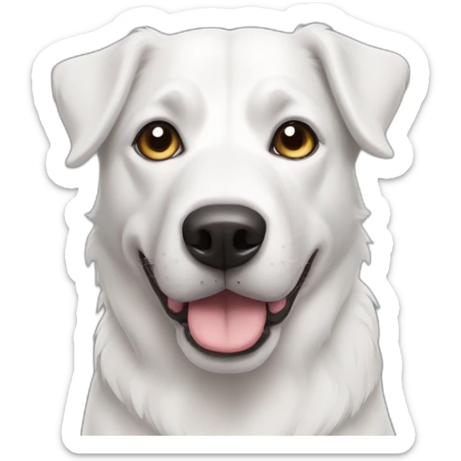 short-hair, black-and-white, border-collie-american-bulldog, white-fur-around-left-eye sticker