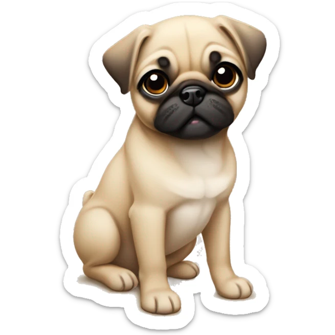 Fawn pug puppy sticker