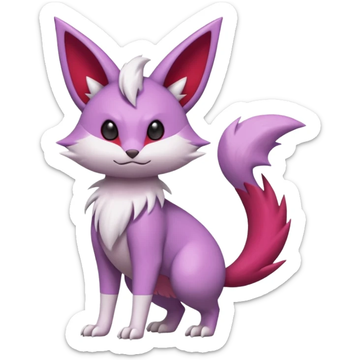 Zangoose-Rattata-Skitty-Espeon-Purrloin-Fakemon-hybrid-creature (full body) sticker