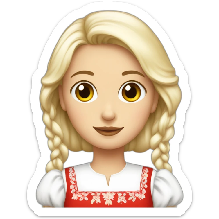 First half of body of A Polish woman with a typical Polish dress sticker