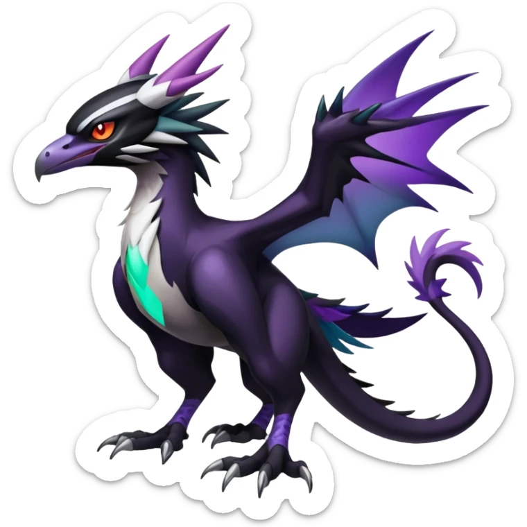 Shiny Dark Nargacuga-Silvally-Noibat-Noivern-Hybrid (Full body) sticker