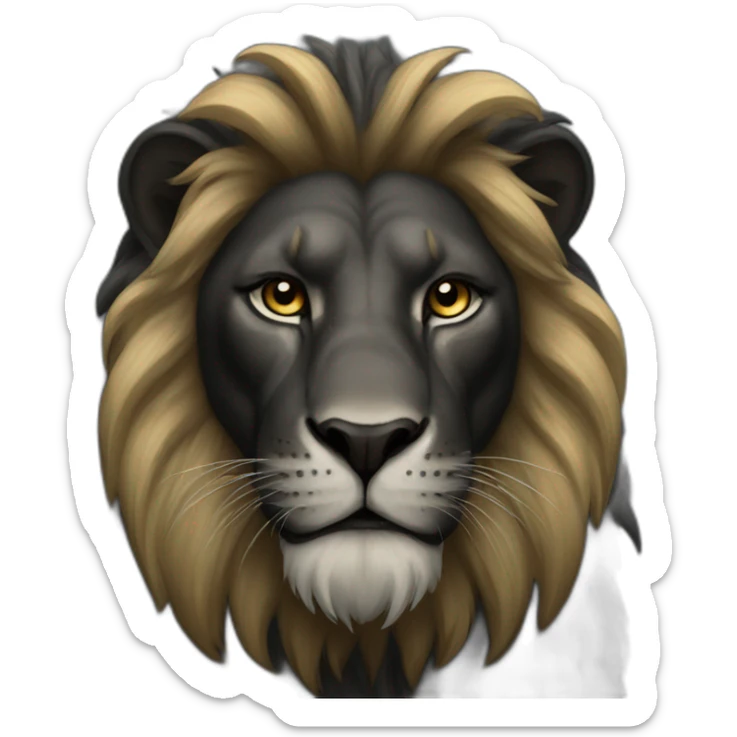 black lion sticker
