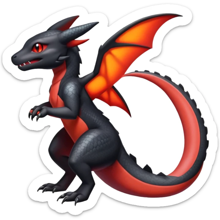 Salandit-Umbreon-Charmeleon-Fakémon-hybrid-creature (full body)  sticker