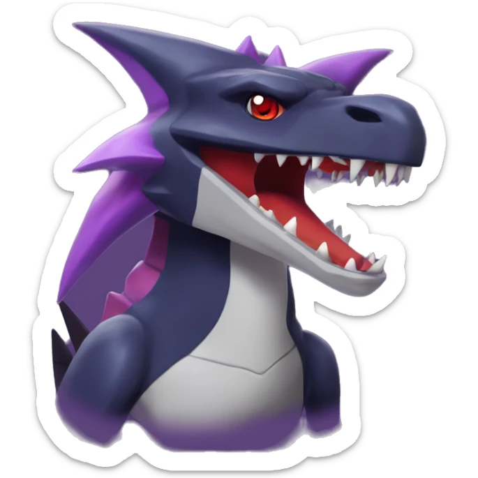 Black Cool Edgy Nargacuga-Garchomp-Noivern-Noibat Fakémon  with White and Red and purple and black Edgy markings sticker