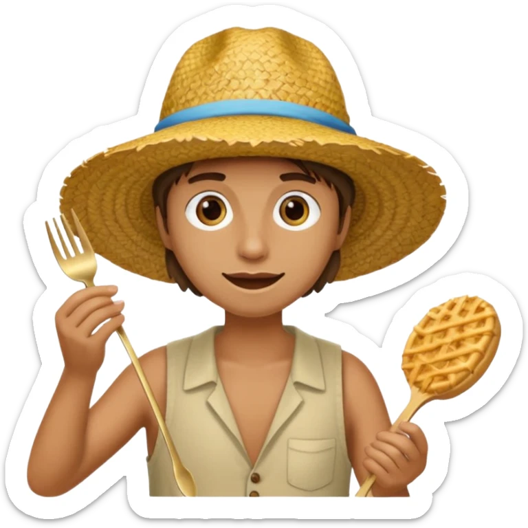 Gars Créole réunionnais chapeau paille tong au pieds  sticker