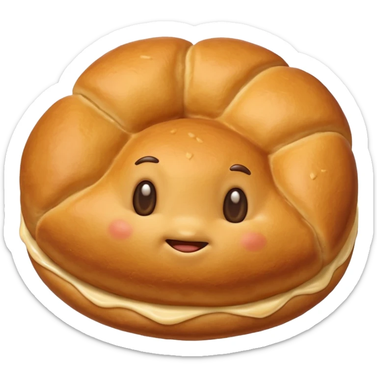 fried ball of dough, South African vetkoek, golden brown, simple, appetizing emoji sticker