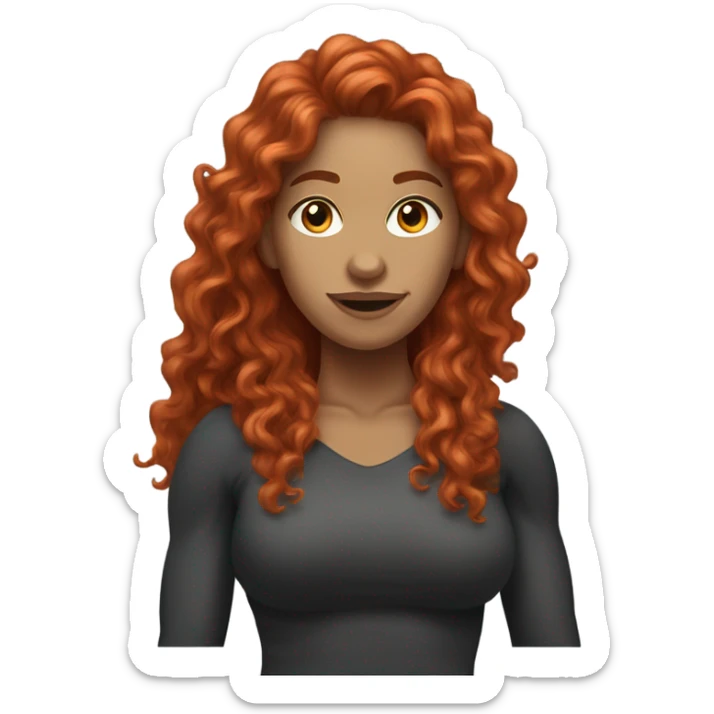 Sporty Girl kettlebelt coach with long curly red hair sticker