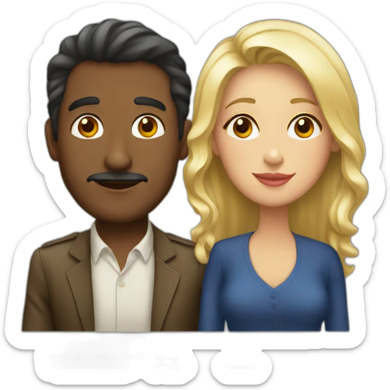 Couple of a colombian man and a french woman sticker