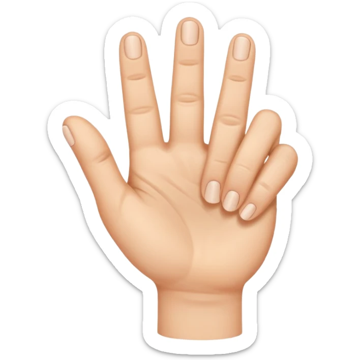 A hand with the thumb and the index finger and the middle finger up and the rest down  sticker