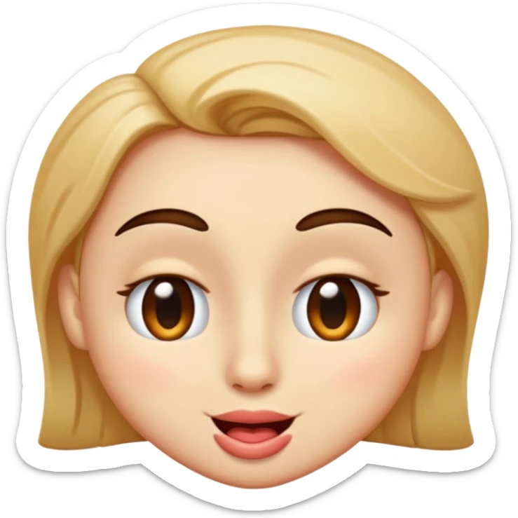 the literal kissing emoji whilst twinking but just wothout rhe heart: twinking amoji while kissing  sticker