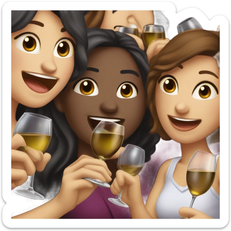 Copa de vino con amigas  sticker
