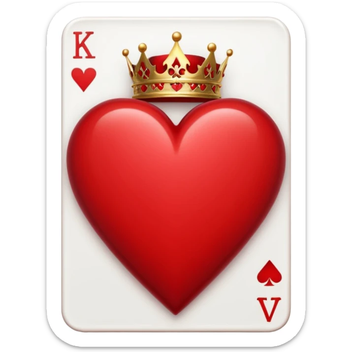 King of Hearts poker card  with out the card only the symbols sticker