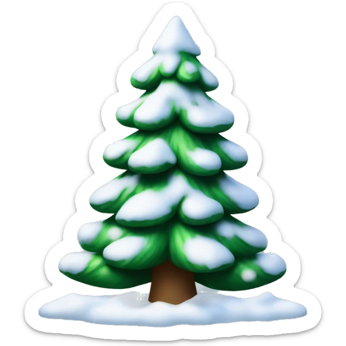 christmas tree with snow sticker
