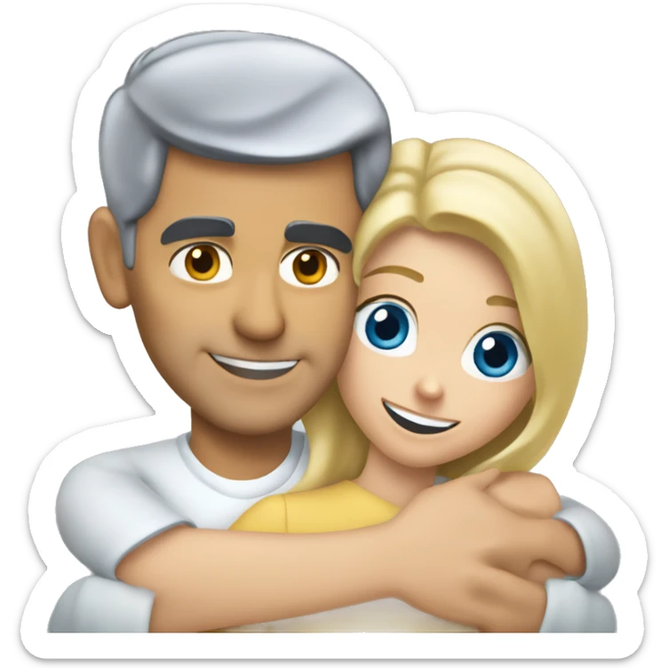 Hug hug hug George Clooney and blonde woman with blue eyes  sticker