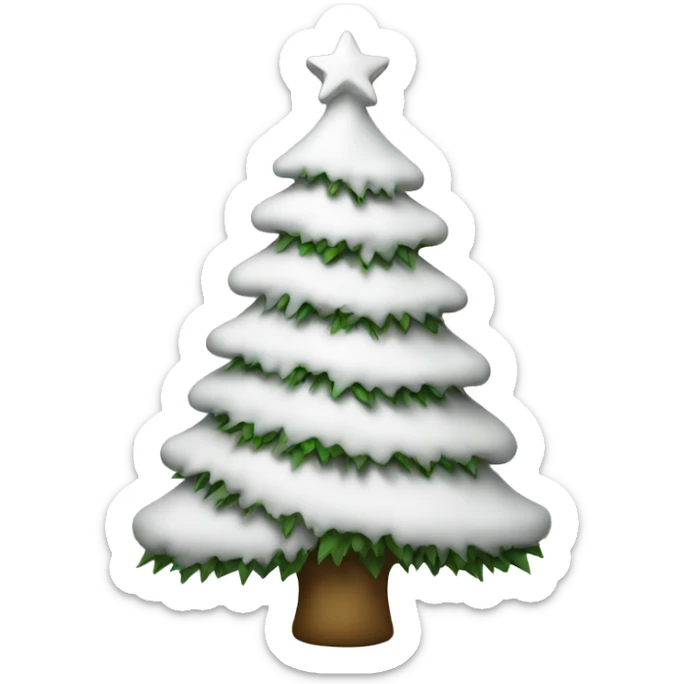 white christmas tree sticker
