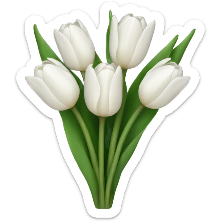 white tulip bouquet  sticker