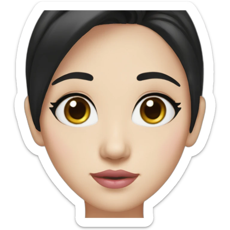 Beautiful woman,Black hair,long hair,White skin,oval face,big eyes,Blackeyes,Pink lips,Chinese sticker