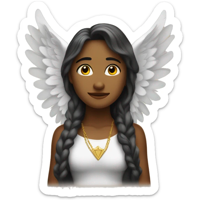 I want you to make an internet with two wings In The middle I won't an angel withThe middle I won't an angel with a golden crown on hair head sticker