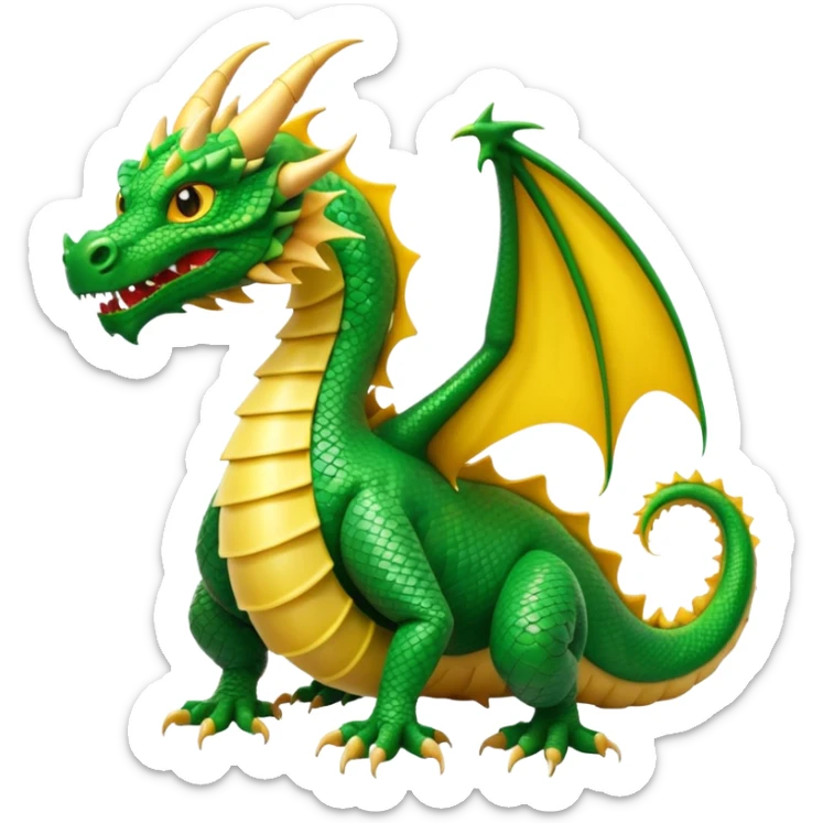 Dragon con cuerpo de pasta canelloni que el cuerpo enga su cuerpo normal con patas y que tenga tres cabezas de dragon sticker