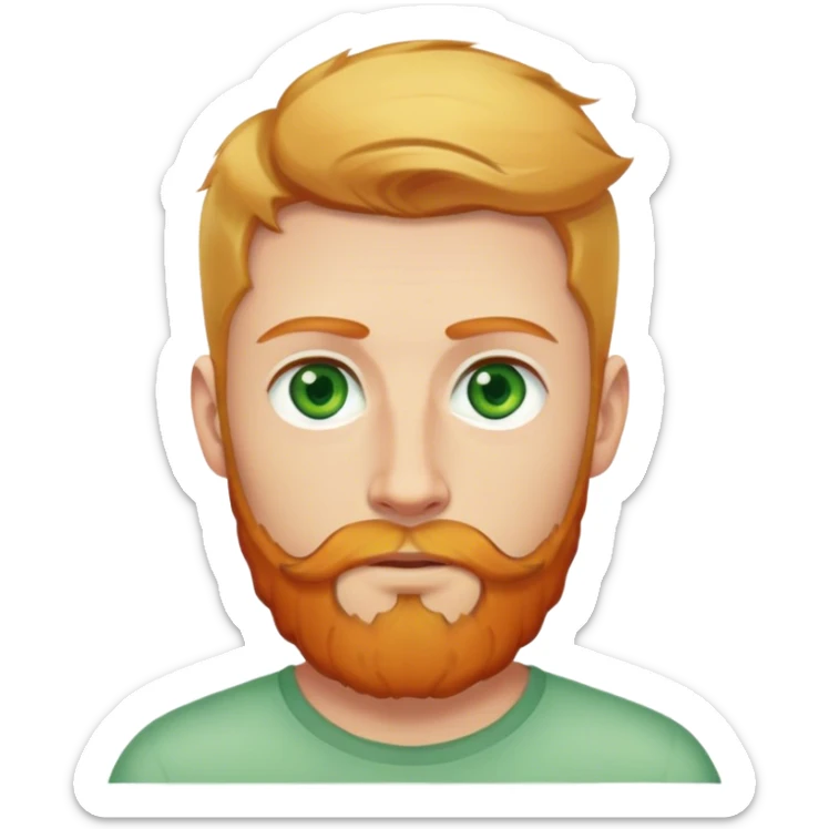 A man with green eyes and blonde hair with ginger hipster beard no glasses  sticker