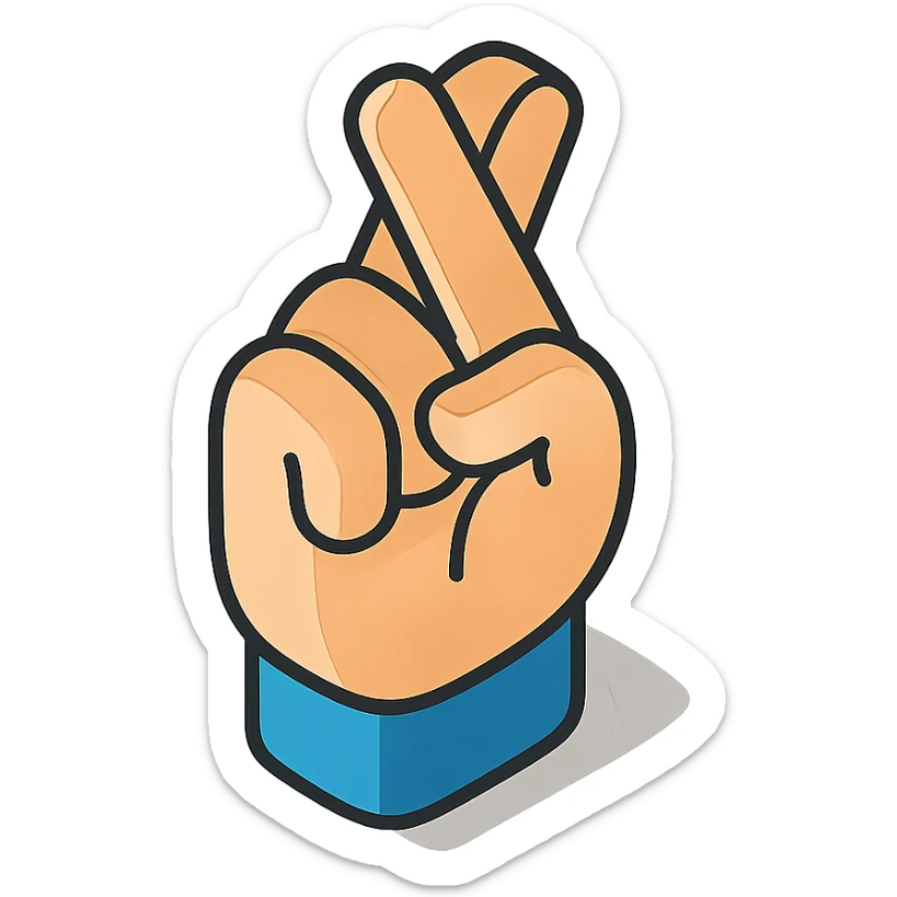 cross fingers sticker