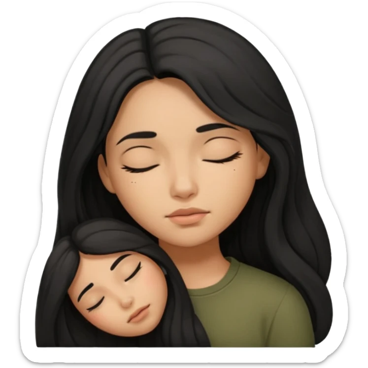 Portugal girl black long hair sleepy êtes sticker