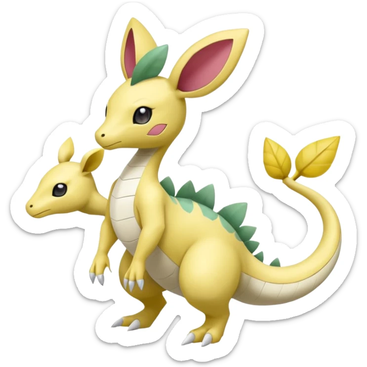 Leavanny-Gallade-Ampharos-Inteleon-Nidoqueen-Fakémon-Pokémon-hybrid-fusion-creature, full body sticker