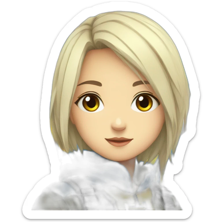 Anime girl on the background of the flag of Ukraine sticker