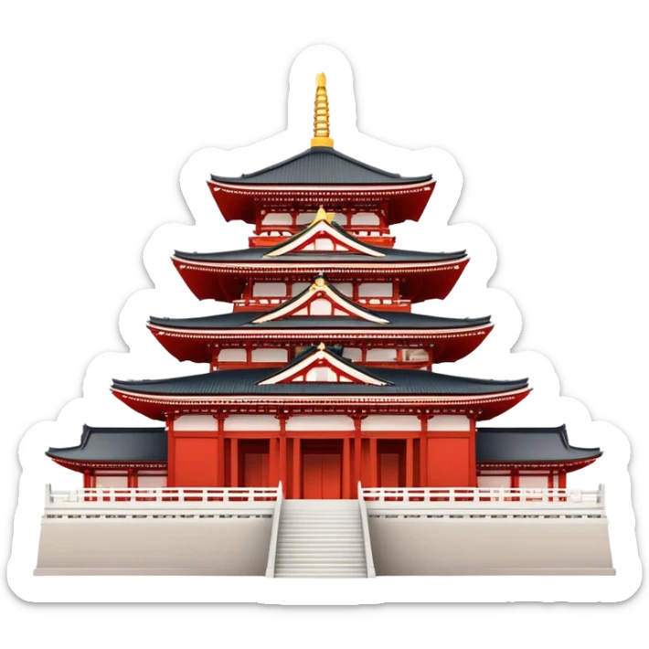 Cinematic Realistic Senso-ji Temple Landmark Emoji, depicted with the historic Tokyo temple rendered with intricate architectural detail and dynamic, cultural lighting. sticker