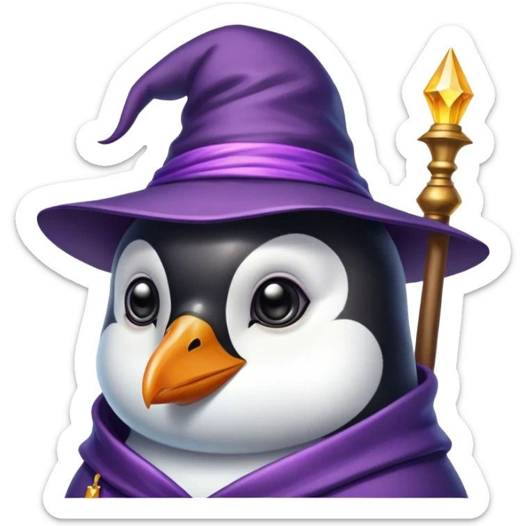 Penguin Wizard sticker