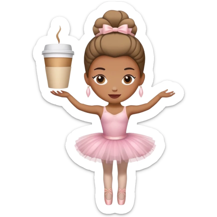 Una bailarina que en vez de cabeza tenga una taza de café  sticker