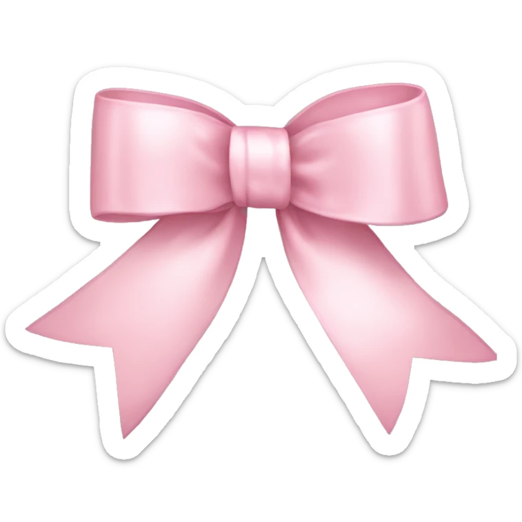 light pink ribbon bow sticker