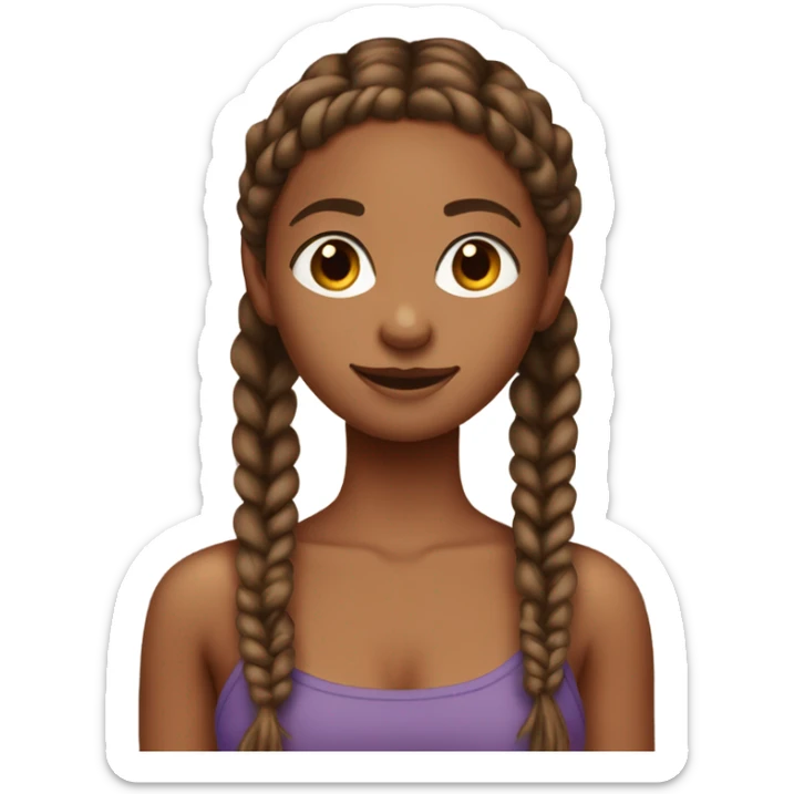 brown skined girl with braids and is wearing s tube top sticker