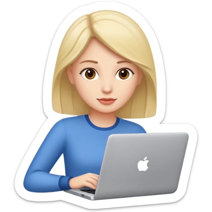 Could you please make an emoji of a community manager woman with a laptop or iphone? sticker