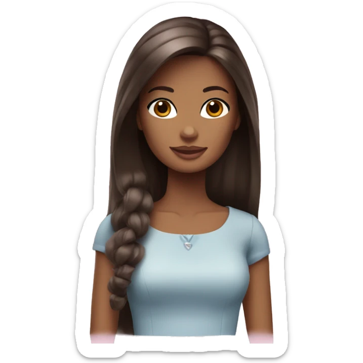 Girl like Barbie but with a dark brown hair  sticker