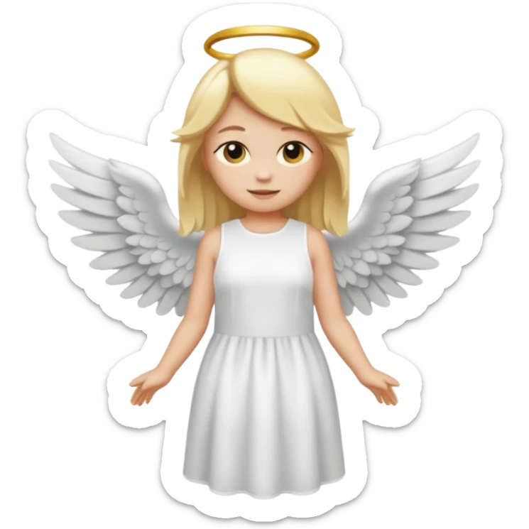 Créé un emojis avec une tenue complète d'ange blanc et des ailes noir de demon sticker